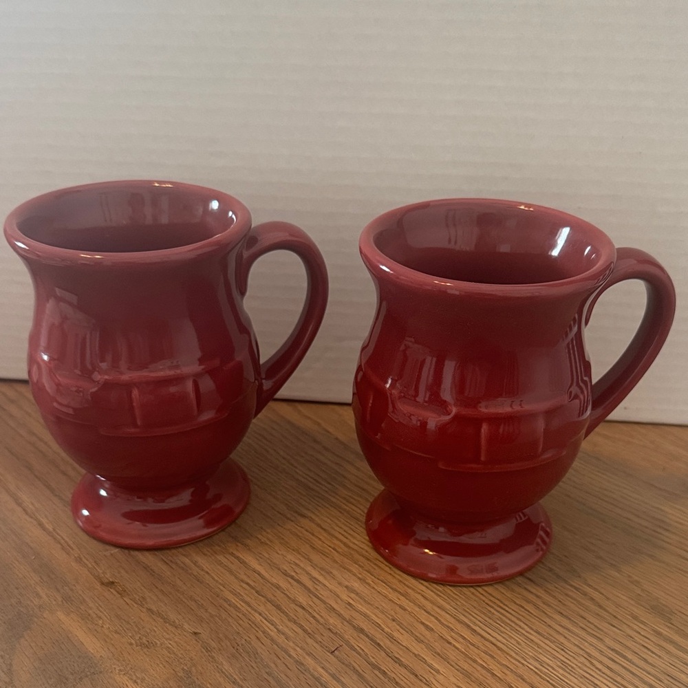Longaberger latte mugs in paprika red